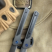 Couteau pliant OEM personnalisable en acier D2, lame de 8,5 cm, manche en acier inoxydable, pour activités de plein air, randonnée, camping, pêche