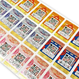 3D kurcalamaya dayanıklı barkod Qr kodları sahteciliğe karşı Logo cilt bakım ürünü güvenlik özel yapışkan özel ambalaj etiketleri