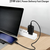 Cargador de Pared USB-C PD de 25 W, Enchufe EU/UK/AU/US, Carga Rápida para Computadora Portátil, Teléfono Móvil, Adaptador de Corriente Tipo-C, OEM/ODM