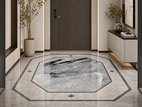 Dalles de marbre gris-blanc polies sur mesure, durables, pour appartements, hôtels, escaliers et revêtements muraux – Style industriel moderne
