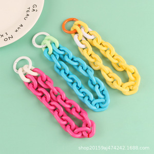 Nouveau acrylique boucle ouverte détachable couleur bonbon chaîne Anime léger <span class=keywords><strong>voiture</strong></span> <span class=keywords><strong>porte</strong></span>-clés cintre téléphone portable femmes sac décoratif - Product Image 2