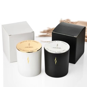 Frascos de vidro para fabricação de velas, frascos de velas de luxo e embalagem com tampa de metal selado plana de alta qualidade