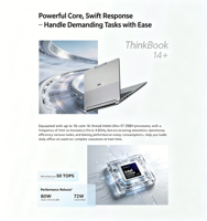 Nuovo ThinkBook 14+ 08CD Ultra X7-358H 26a Generazione, 32GB RAM, 1TB SSD, Risoluzione 3K, Bianco, Windows 11 Home, 16 Core, Display IPS da 14.5 Pollici