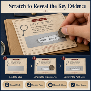 Kit de Tarjetas de Clue Raspables Personalizadas para Detectives con Sobres, Impresión de Juego de Misterio para Fiestas, Salas de <span class=keywords><strong>Escape</strong></span> y Marcas de Eventos - Product Image 5