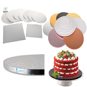 Vàng Trắng 10 ''12' 'Vòng Vuông Mạnh Mẽ Bánh Trống Hội Đồng Quản Trị 0.5 Inch Dày Bánh Trống Số Lượng Lớn Cho Bữa Tiệc Sinh Nhật Nướng Bánh Món Tráng Miệng - Product Image 2