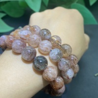 Pulsera de Cuarzo Rutilado de Tamaños Variados, Cuentas de Cristal Natural, Pulsera de Cuarzo Rutilado Dorado para Propósitos Espirituales