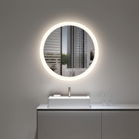 Miroir de salle de bain intelligent LED moderne OVS, mural, écran tactile, lumière à intensité variable, température de couleur réglable, villa