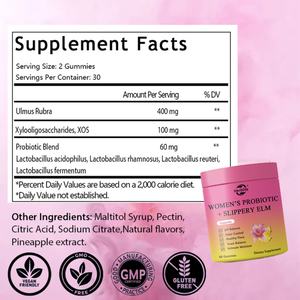 Gomitas de Probióticos para Mujeres con Olmo Resbaladizo, Gomitas de Probióticos Femeninos, Apoyan el Equilibrio del PH, el Olor y el Sistema Inmunológico - Product Image 2