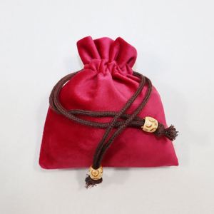 Sac d'emballage en velours avec cordon de serrage, pochette cadeau pour bijoux avec logo - Product Image 4