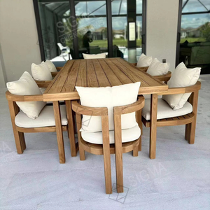 2025 all'ingrosso moderno <span class=keywords><strong>di</strong></span> alta qualità mobili <span class=keywords><strong>di</strong></span> lusso in legno <span class=keywords><strong>di</strong></span> <span class=keywords><strong>Teak</strong></span> <span class=keywords><strong>tavolo</strong></span> da pranzo all'aperto e sedia all'aperto Set da pranzo - Product Image 1