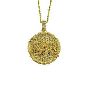 <span class=keywords><strong>Asen</strong></span> Ai Zhiheng สร้อยคอเค้กทรงกลมขนาดใหญ่6cm, จี้ฮิปฮอปเซอร์โคเนียชุบทองสำหรับผู้ชายสำหรับเป็นของขวัญหรืองานเลี้ยง - Product Image 1