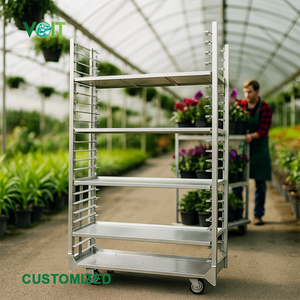 Chariot démontable galvanisé plongé chaud horticole de jardin de transport pour des usines - Product Image 1