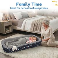 Canapé-lit pliant pour enfants personnalisé 2-en-1, lit de voyage portable, oreiller, couverture, coussin en éponge de style boîte, revêtement en coton pur
