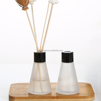 Flacon décoratif en verre transparent givré 50ml 80ml, vide, parfum, huile essentielle, diffuseur de roseaux, bouteille en verre aromatique
