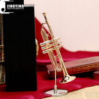 2024 Jingying Music Miniature Brass Wind Musical Instruments Model,Mini Trumpet Model Home Decoration Birthday Instrument Gift