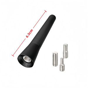 <span class=keywords><strong>Antenne</strong></span> de voiture courte en plastique noir ATWE QC-065, mini, 6,5 cm, universelle, montage sur toit avec <span class=keywords><strong>adaptateur</strong></span> fileté M4-M6 pour radio FM/AM - Product Image 2