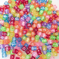 6X6MM trou 3MM 100 pièces de plastique en vrac ABS acrylique lettres transparentes à la main bijoux à bricoler soi-même cubique carré entretoise perles en vrac