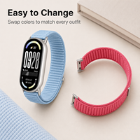 Bracelet de montre en nylon respirant pour Xiaomi Smart Band 8 9 10 NFC, sangle tissée à texture montagne pour les sports de plein air et le confort quotidien