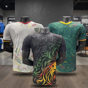 Maillot de football personnalisé en gros pour hommes, version joueur domicile/extérieur Cameroun 2026-27 AFCON Indomitable Lions, en Spandex/Polyester - Product Image 3