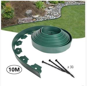 Borde de Plástico para Jardín, 5*5cm, 5*10cm, Decoración de Jardín, Camino, Valla, Césped, Color Verde y Negro - Product Image 2