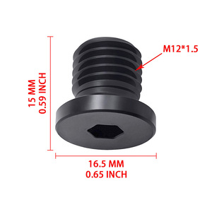 Tapón de sellado de brida de aluminio con rosca hexagonal interna M12*1.5, mecanizado CNC, logotipo personalizado aceptable - Product Image 4