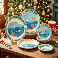 Assiettes en papier jetables personnalisées de 7/9 pouces, imprimées et compostables, découpées à la forme, pour la décoration de fêtes – Fournitures d'usine