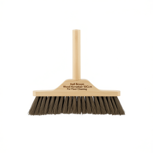 Escoba de madera con cerdas de crin de caballo de 50 cm para limpieza de pisos - Product Image 2