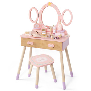 Table de Maquillage Rose Princesse pour Enfants, <span class=keywords><strong>Jeu</strong></span> d'Imitation Éducatif, Cadeau de Maquillage pour Filles, Jouets de Simulation pour Enfants, Vente en Gros - Product Image 1