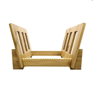 Soporte de almacenamiento de discos de bambú, soporte de exhibición de álbumes de música, estante de libros para ahorro de espacio, DVD de pie, venta al por mayor - Product Image 4