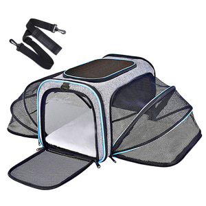 Kangdarpet Eco-friendly Polyester Metal <b>Cat</b> <b>Backpack</b> Zipper Button Foldable Expanding Portable Pet Carrier for Small Animals - Product Image 2