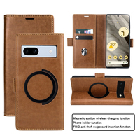 Étui à rabat en cuir PU pour Google Pixel avec emplacements multifonctionnels pour cartes et portefeuille, design luxueux, protection antichoc