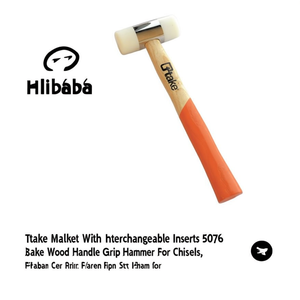 Maillet Ttake avec inserts interchangeables 5076, manche en bois, poignée orange, pour ciseaux à bois - Product Image 2