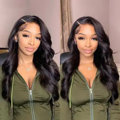 Glueless Lace Wholesale Virgin Brazilian Body Wave Pre Plucked Swiss Transparent Lace 13x6 HD Human Hair 13x4 Lace Frontal Wig