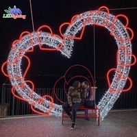 Amour en forme de coeur 3D romantique LED grande décoration de mariage lumières arc mariage Motif éclairage