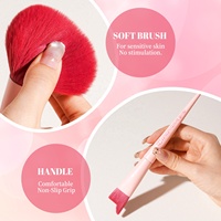 Ensemble de 18 pinceaux de maquillage roses BS-MALL, marque privée, pinceaux cosmétiques synthétiques vegan avec support pour pinceaux, fabrication OEM ODM