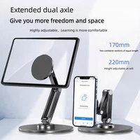 Support d'ordinateur portable magnétique en métal et silicone, rotatif à 360°, pliable et portable, pour tablettes et téléphones mobiles