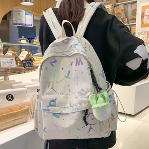 Nueva Mochila con Estampado de Letras, Mochila Pequeña y Versátil, Hermosa Mochila Escolar para Mujer, Mochila Escolar Grande para <span class=keywords><strong>Adolescentes</strong></span> - Product Image 1