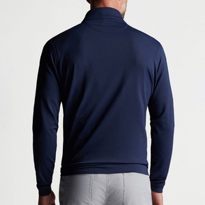 Nuevas llegadas: Polo de manga corta con cremallera de un cuarto para hombre, elástico, ajustado, para golf, modelo 14 - Product Image 2