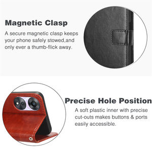 Funda de cuero PU con patrón de Caballo loco con correa de mano para Cricket <span class=keywords><strong>Icon</strong></span> 5/AT&T Motivate 4 funda protectora para teléfono móvil - Product Image 4