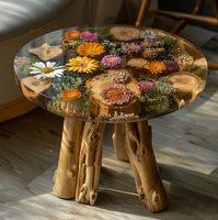 Mobilier de maison moderne en bois de noyer massif direct d'usine Restaurant cuisine rivière table à manger dalle de résine époxy