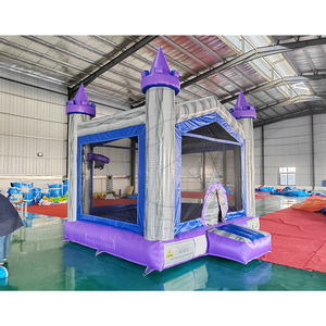 วัสดุพีวีซีสีรุ้งสำหรับงานพาณิชย์ บ้านลมเด้งดึ๋งขนาด 13 ฟุต สีม่วงลายหินอ่อน สำหรับเด็ก - Product Image 1