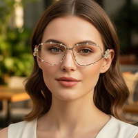 Lunettes de soleil Cyberpunk avec protection UV400, monture intégrale, design incrusté de diamants, verres teintés tendance, sans correction, simples