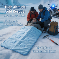 Couverture thermique auto-chauffante jetable à 8 panneaux, couverture de survie améliorée pour couverture d'urgence en feuille standard, chaude
