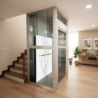 Herstellerpreis Kleiner Hausaufzug für 2-4 Personen, Schachtloser Leiser Wohnvilla-Aufzug mit Glaskabine, CE ISO Zertifiziert