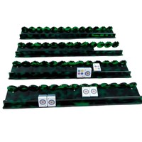 Poussoir de tuiles de mahjong en acrylique de luxe moderne, bords ondulés, motif écaille de tortue de style américain, lot de 4 pièces, vente en gros, personnalisable