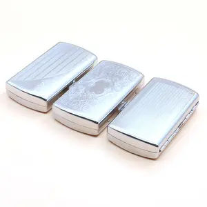 Factory Direct Stainless iron metal cigarette case embossed engraved pressure resistant portable fashion cigarette case