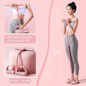 Pedales de Silicona Antideslizantes para Uso Doméstico, Juego de 3 Bandas de Resistencia con Cuerda Elástica de 4 Tubos, Portátiles para Entrenamiento Corporal - Product Image 4