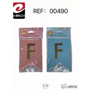 Birthday Letter Pendant Mixed Pack Letra F Pink Blue 12Pcs Party Decorations - Product Image 3