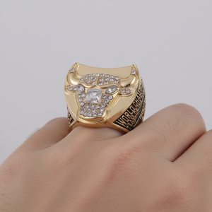 Anillo de Campeonato de Baloncesto Bull <span class=keywords><strong>Jordan</strong></span> de 1997, el Más Vendido, Anillo de Aleación con Piedras Preciosas, Moderno y a la Moda, para Hombre - Product Image 6