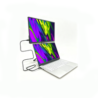Moniteur portable pour ordinateur portable de jeu OLED 4K anti-lumière bleue de 13,3/14/15,6 pouces avec temps de réponse de 1 ms et support magnétique